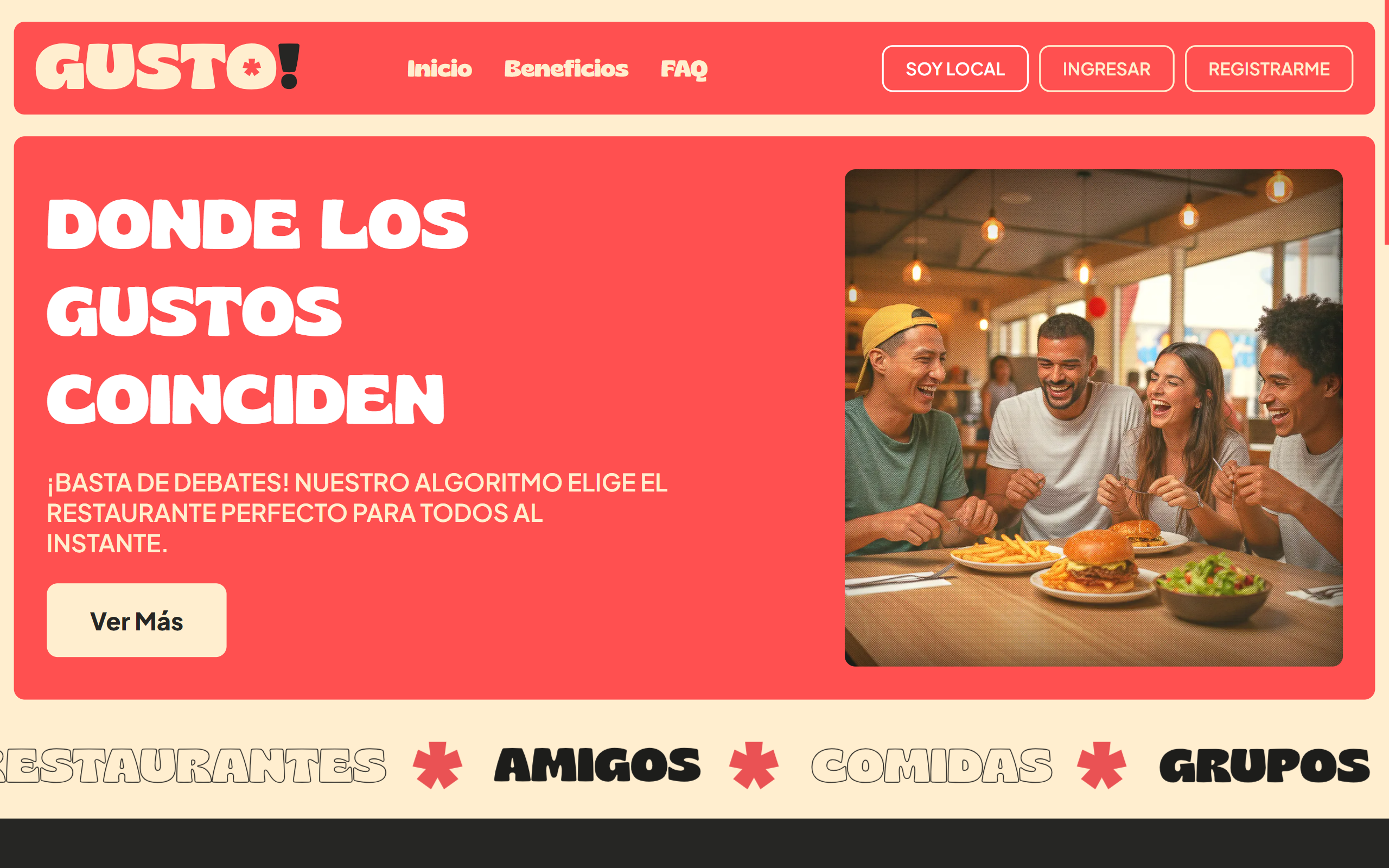 Captura del proyecto: Gusto - Social Restaurant Discovery