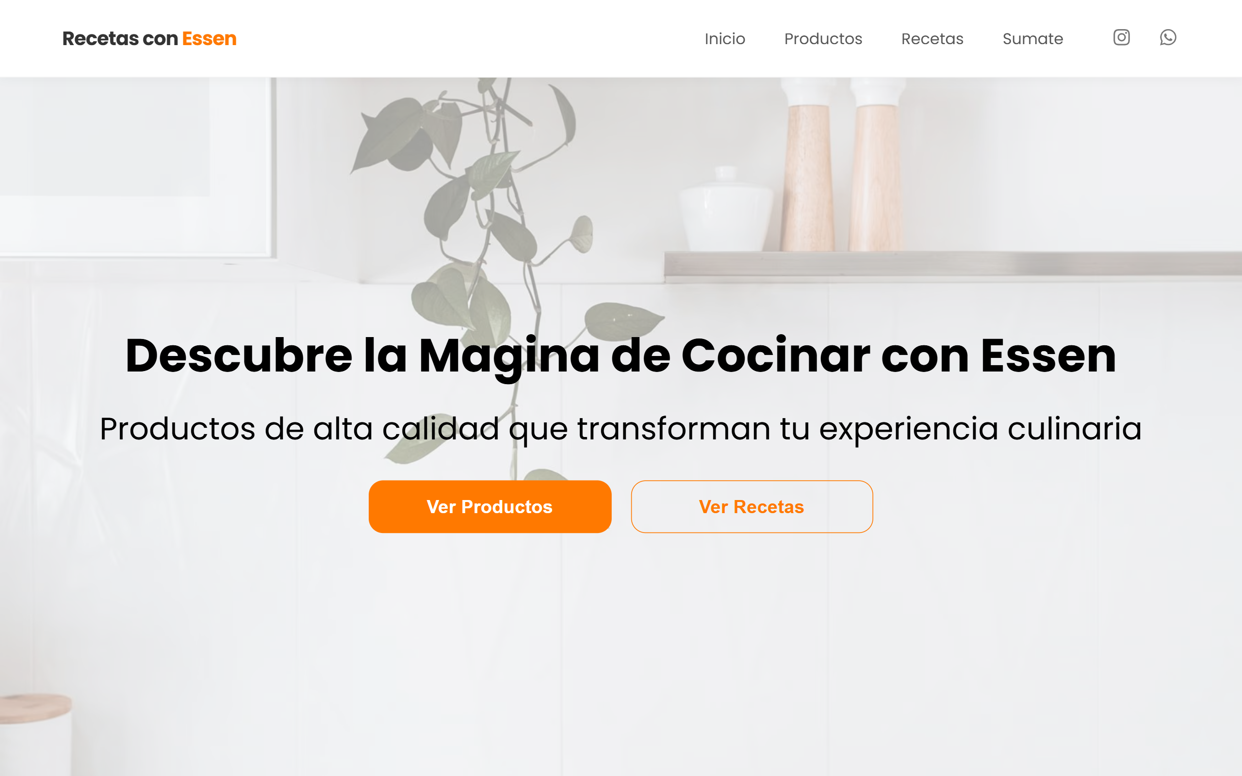 Captura del proyecto: Recetas con Essen - E-commerce & Catálogo de Productos